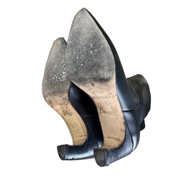 Everlane The Knee-High Banana Heel Boot in Black Leather sz 7 Women's Pull-on - Picture 15 of 16